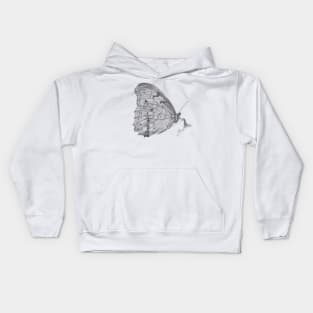 White Morpho Butterfly Kids Hoodie